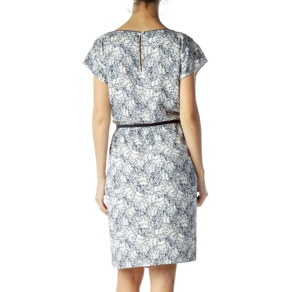 LOFT Blue White Floral Work Dress - Picture 3 of 3